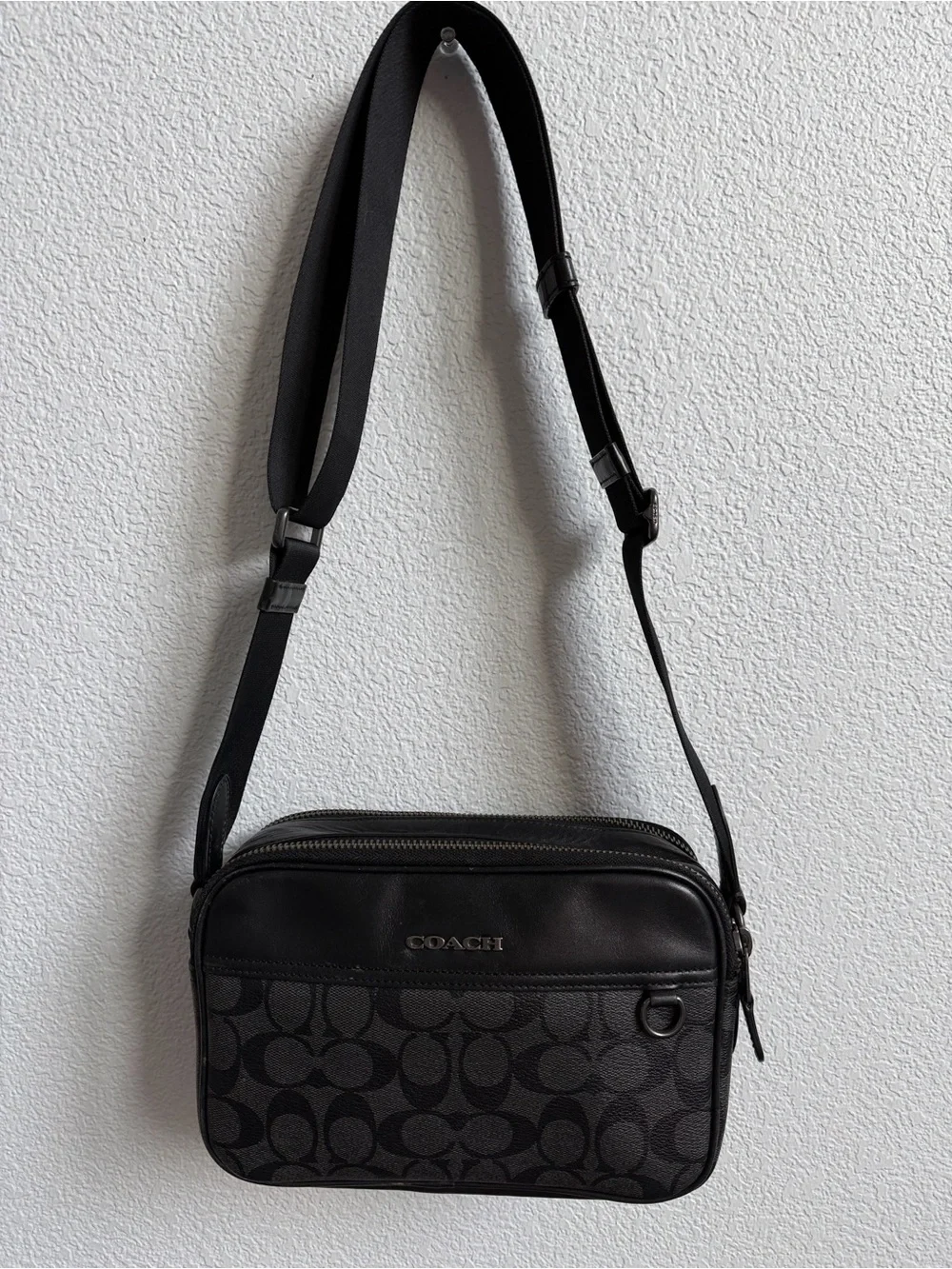 Coach Graham Black Signature Crossbody Bag